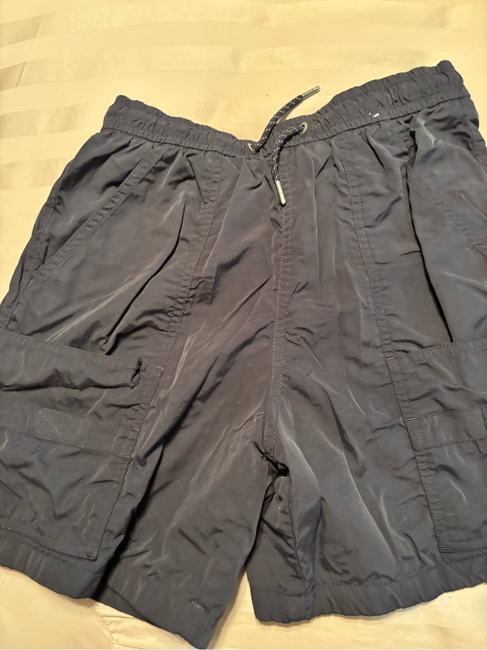 Abercrombie & Fitch Boys Black Cargo Shorts with Drawstring Waist